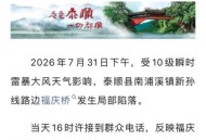 受雷暴大风天气影响 浙江泰顺福庆桥局部陷落